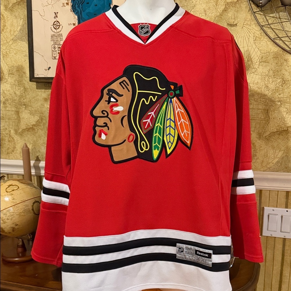 Reebok Men's Red Chicago Blackhawks Crewneck Hockey Jersey XXL Vintage